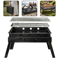GRILL WĘGLOWY OGRODOWY TURYSTYCZNY SKŁADANY W WALIZKĘ PRZENOŚNY BBQ WALIZKA