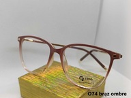 O74 Okulary Zerówki Damskie Blue Light Brąz Ombre