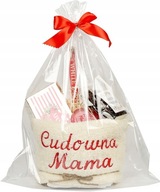 ZESTAW PREZENTOWY dla MAMY prezent na dzień MATKI tort RĘCZNIK MAMA BOX XXL