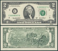 BNB - USA 2 Dolary Dollars 2003 A / 2009 3C PHILADELPHIA seria D RZADKI UNC