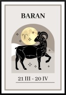 A2 PLAKAT OBRAZ ZNAK ZODIAKU BARAN, NATURA, HOROSKOP, DO DOMU, NA PREZENT