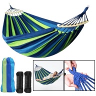 HUŚTAWKA HAMAK OGRODOWY BEZ STELAŻA DWUOSOBOWY XXL 270x155 SZNURY MOCUJĄCE