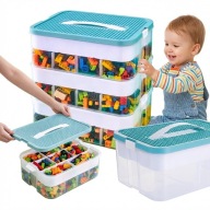 POJEMNIK 3PIĘTROWY NA KLOCKI ORGANIZER PLASTIKOWY 22L 22,5X30X32,5CM