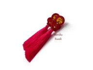 KOLCZYKI SUTASZ CHWOST różowe 100% hand made