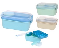 ŚNIADANIÓWKA PIĘTROWA LUNCHBOX do Mikrofali + POJEMNIK NA SOS Mix Kolorów