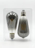 2 szt Żarówka Dekoracyjna LED E27 ST64 – Styl Loft / Vintage Dymione Szkło