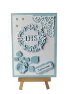 ZAPROSZENIA KOMUNIA CHŁOPIEC IHS W OKRĘGU C6 BŁĘKIT - BIEL