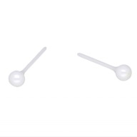 63697 Kolczyki ceramiczne biała kulka 4 mm