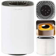 Oczyszczacz powietrza KLARIO HEPA 3w1 cichy 24 dB z lampką nocną do 20 m²