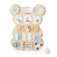 TABLICA MANIPULACYJNA MONTESSORI MAMABRUM DREWNIANA KOLOROWA 30 × 40 CM