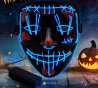 Maska LED 3 Tryby świecenia DJ techno Cosplay Karnawał Przerażająca Neon