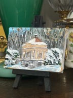 SYGNOWANY OBRAZ MINIATURA NA SZTALUDZE KRYNICA ANDRZEJ PISZCZEK