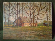 Stary polski obraz olejny malowany na płótnie