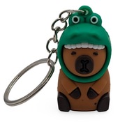 Brelok kapibara w czapce krokodylku zawieszka do plecaka piórnika i torby