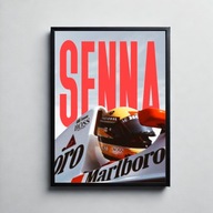Plakat A3 Ayrton Senna F1- motoryzacja, samochody