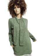 KENAR dłuższy SWETER z wełną angorą Z SZALEM 40