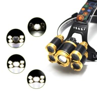 MOCNA LATARKA CZOŁOWA AKUMULATOROWA 5x LED CREE XM-L T6 CZOŁÓWKA NA GŁOWĘ