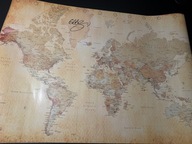Mapa świata vintage z autografem Gibbsa