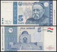 BNB - TADŻYKISTAN 5 Somoni 1999 / 2013 BN 5041710 # P23 # UNC