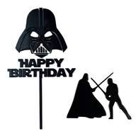 Ozdoba Topper na Tort Happy Birthday z motywem Star Wars + DEKORACJA NA BOK