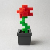 Róża Minecraft 14 cm Figurka Kwiat Doniczka Pixel Dekoracja