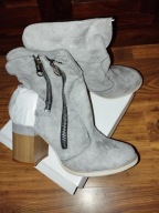 Botki damskie szare 36 zamki