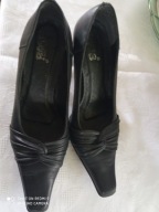 BWB szpilki czarne38 25cm skóra naturalna sexy hit