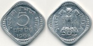Indie 5 Paise - 1968r ... Monety
