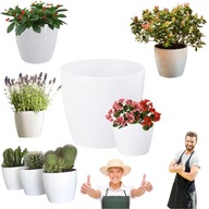 DONICZKA OSŁONKA PLASTIKOWA OSŁONKI NA DONICZKI MAGNOLIA ŚR. 18CM BIAŁY