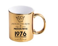 Złoty kubek URODZINOWY 50 LAT pięćdziesiątka na urodziny na prezent