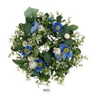 WIANEK NA DRZWI EUKALIPTUS NIEBIESKIE KWIATY MAKI 30CM W20