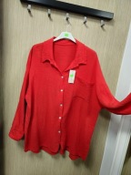Bluzka, koszula czerwona muślin, bawełna Uni Italy !!!