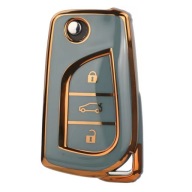 Szaro-złote etui kluczyka TOYOTA Auris Avensis Yaris Aygo RAV4 3 przyciski