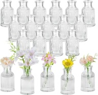 Szklane wazony, mini wazoniki na pąki, kwiaty, dekoracje - 20 szt.