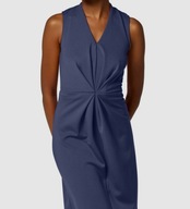 Closet London Sukienka granatowa bez rękawów z plisami Rozmiar M 38