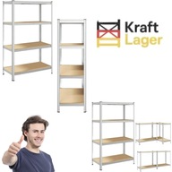 REGAŁ MAGAZYNOWY METALOWY WCISKANY4 PÓŁKI GARAŻOWY DO PIWNICY 150x75x30 cm