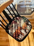 Ręcznie szyte, ozdobne poduszki na krzesła kuchenne "Wildlife" – słoniki