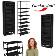 SZAFKA REGAŁ ORGANIZER PÓŁKA NA OBUWIE BUTY WYSOKA CZARNA SOLIDNA WĄSKA