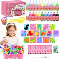 ZESTAW KREATYWNY AQUA GELZ 3D 22 KOLORY 16 FOREMEK 53 ELEMENTY DIY EDU 3+