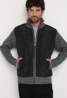 Tanio !_NOWA popielato-czarna MODNA kurtko-bluza_środek polar_2XL/3XL 126cm