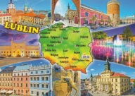LUBLIN - BRAMA KRAKOWSKA - ZAMEK - FONTANNA - RATUSZ - RYNEK - MAPKA