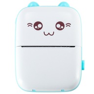 ZESTAW MINI DRUKARKA DRUKUŚ NIEBIESKA KOTEK C9 TERMICZNA ZDJĘCIA DLA DZIECI