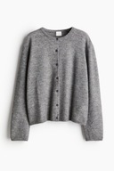 H & M sweter szary kardigan melanżowy oversize wełniany wełna y2k luźny XS