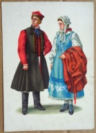 POCZTÓWKA - MARIA ORŁOWSKA-GABRYŚ - STRÓJ SZAMOTULSKI - grafika lata 60-te