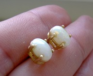 ZŁOTE KOLCZYKI - DUŻE NATURALNE OPALE