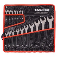 KLUCZE PŁASKO-OCZKOWE 8-32 NA PŁACHCIE ZESTAW 17 SZTUK