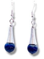 028 Kolczyki Lapis Lazuli czakra Trzeciego Oka stożek