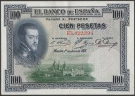 Hiszpania 100 peset 1925 - król Filip II - F3