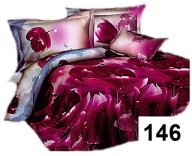 pościel 3 D 200x220 + 2x 70x80 zamek H 146 tulipany czerwone 100% bawełna