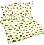 pościel z flaneli 180x200 +2x70x80 zamek F 105 Biedronki ecru